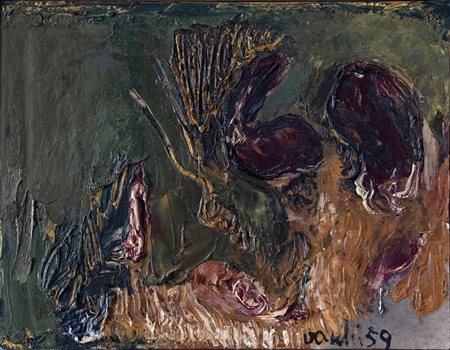 SERGIO VACCHI (Castenaso 1925 - Siena 2016) “Piccoli corpi sul prato”, 1959....