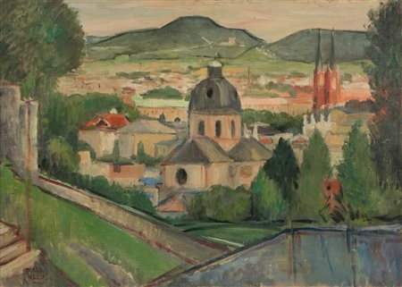 ARMANDO BALDINELLI (Ancona 1908 - Johannesburg 2002) "Belvedere". Olio su...