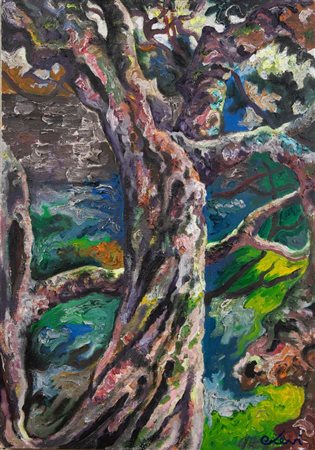 CARLO LEVI (Torino 1902 - Roma 1975) "Senza titolo". Olio su tela. Cm 100x70....