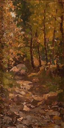 FLAVIO BERTELLI (S. Lazzaro di Savena 1865 – Rimini 1941) "Autunno". Olio su...