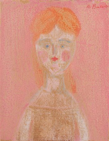 ANTONIO BUENO (Berlino 1918 - Fiesole 1984) "Figura". Olio su tavola. Cm...