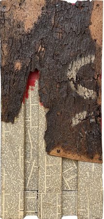 ROBERTO CRIPPA (Monza 1921 - Bresso 1972) "Sughero e giornali". Tecnica...