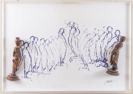 FERNANDEZ ARMAN (Nizza 1928 - New York 2005) "La porteuse d'eau". Sculture su...
