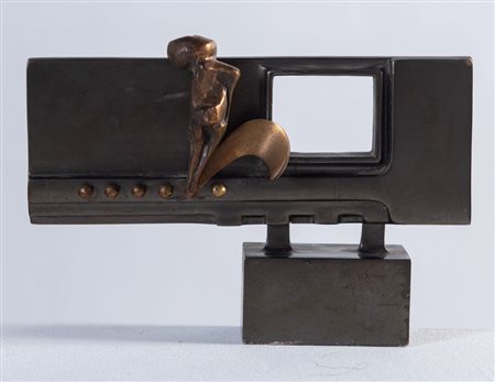 NADO CANUTI (Bettolle 1929) "Onirogramma", 1971. Scultura in bronzo. Cm...
