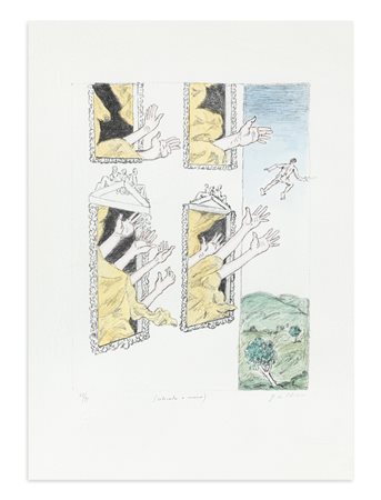GIORGIO DE CHIRICO (1888-1978) - Le mani misteriose, 1973