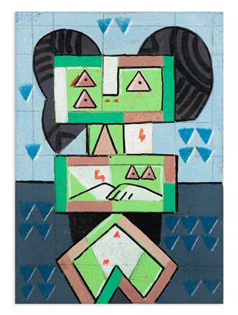 IBRAHIM KODRA (1918-2006) - Idolo verde, 1973