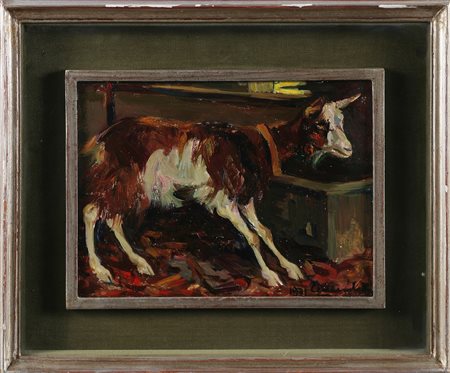 MUSITELLI GIULIO VITO (1901 - 1990) Capretta. 1971. Olio su tavola. Cm 30,00...