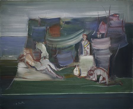 DI PRATA OSCAR (1910 - 2006) Senza titolo. Olio su tela . Cm 60,00 x 50,00....