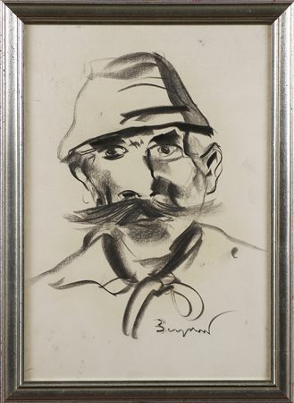BERGOMI GIACOMO (1923 - 2003) Senza titolo. Carboncino su carta. Cm 35,00 x...