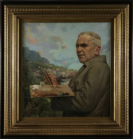 MINCATO GIUSEPPE (1882 - 1954) Ritratto di Felice Giordano. 1943. Olio su...