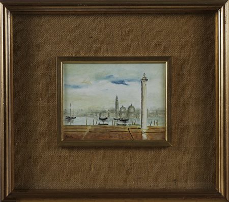 ANONIMO Venezia. Olio su cartone. Cm 20,00 x 15,00. Firmato Artifoni in basso...