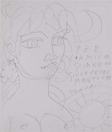 ZANCANARO TONO (1906 - 1985) Senza titolo. 1981. Biro su carta. Cm 30,00 x...