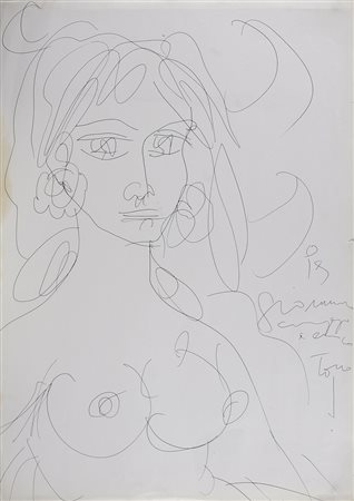 ZANCANARO TONO (1906 - 1985) Senza titolo. Biro su carta. Cm 48,00 x 66,00....