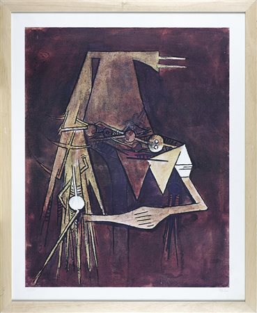 LAM WILFREDO (1902 - 1982) Senza titolo. Litografia. Cm 70,00 x 85,00....