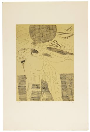 SAETTI BRUNO (1902 - 1984) Senza titolo. 1976. Acquaforte. Cm 44,50 x 66,00....