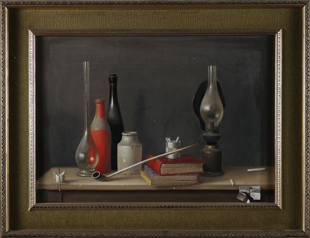 GROSSI PROFERIO (1923 - 2000) Natura morta. 1970. Olio su tavola. Cm 70,00 x...