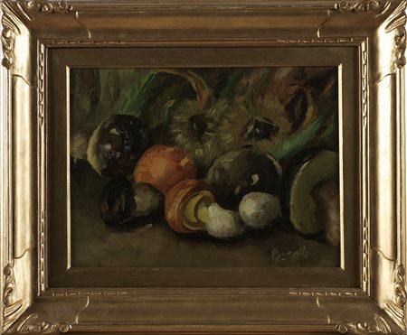 ANONIMO Natura morta. Olio su tela . Cm 40,00 x 30,00. Firmato Pezzotta in...