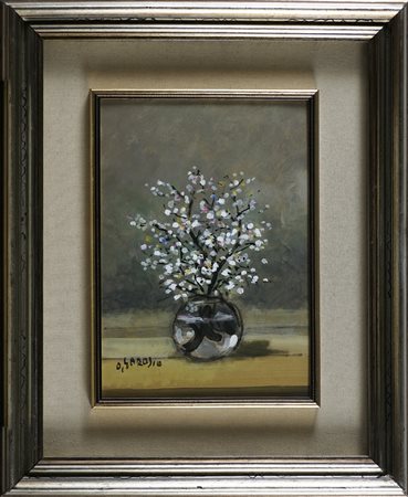 GAROSIO OTTORINO (1904 - 1980) Vaso di fiori. Olio su faesite. Cm 24,00 x...