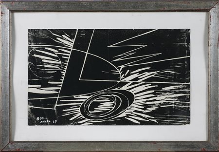 BOZZOLINI SILVANO Senza titolo. 1967. Tecnica mista su carta. Cm 48,00 x...