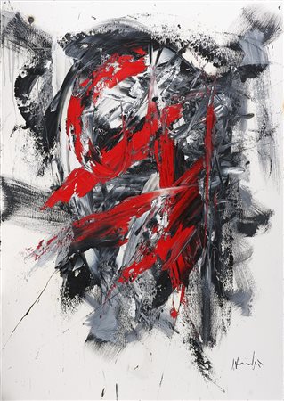 FORMICHETTI SILVIO (n. 1969) Senza titolo. Olio su carta. Cm 70,00 x 100,00....