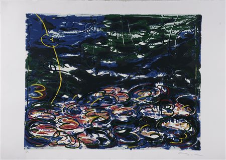 SCHIFANO MARIO (1934 - 1998) Gigli d'acqua. Serigrafia. Cm 70,00 x 100,00....