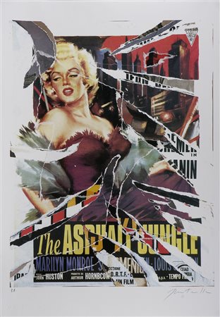 ROTELLA MIMMO (1918 - 2006) Giungla d'asfalto. Litodecollage. Cm 100,00 x...