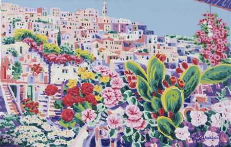 FACCINCANI ATHOS (n. 1951) I sassi vicino a un sogno. Serigrafia su tela. Cm...