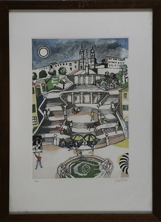 GENTILINI FRANCO (1909 - 1981) Senza titolo. Serigrafia. Cm 50,00 x 70,00....