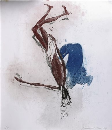 COLLINA GIULIANO (n. 1938) Pietà. 2004. Acquatinta e acquaforte su rame. Cm...