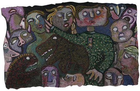 BAJ ENRICO (1924 - 2003) Senza titolo. Serigrafia su feltro. Cm 160,00 x...