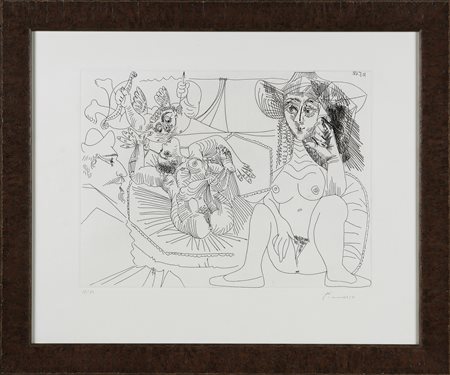 PICASSO PABLO (1881 - 1973) 10 maggio 1968. Acquaforte. Cm 60,00 x 50,00....
