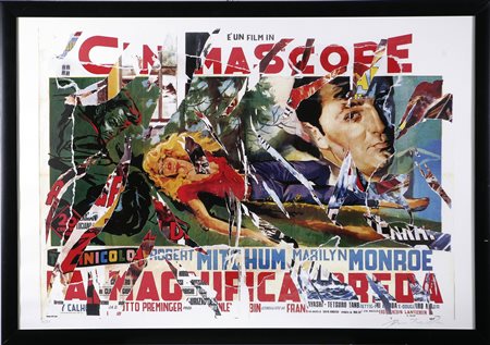 ROTELLA MIMMO (1918 - 2006) Senza titolo. Litodecollage. Cm 100,00 x 70,00....