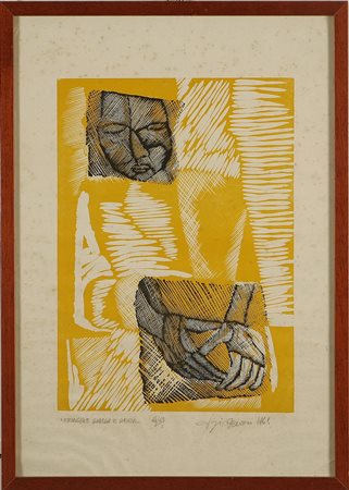 ANONIMO Immagine gialla e nera. Litografia. Cm 35,00 x 50,00. Tir. 44/65....