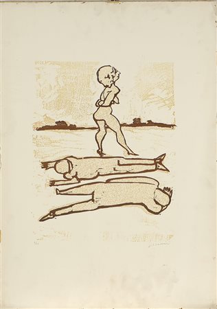 MACCARI MINO (1898 - 1989) Figure. Litografia. . Tir. 4/48 in matita in basso...