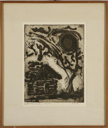 ORLER DAVIDE (1931 - 2010) Casa. 1964. Litografia. . Cm 27,00 x 34,00. Prova...