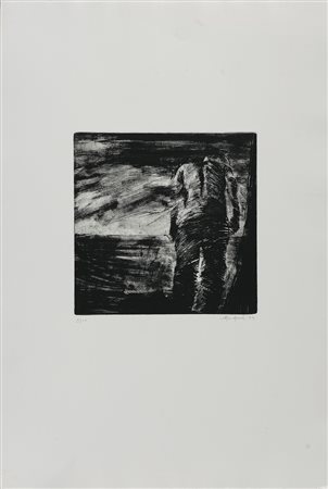 BONFANTI MAURIZIO (n. 1952) L'imbarco. 1993. Cera molle. Cm 53,00 x 79,00....