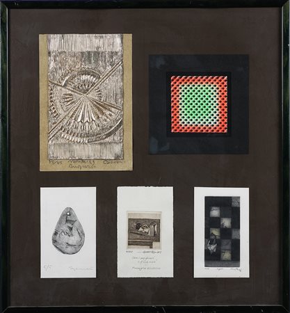 AUTORI VARI Senza titolo (n.5 opere). . Cm 57,00 x 53,00. Lotto composto da...