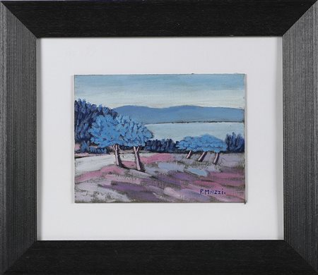 MAZZI PIERO (n. 1938) Senza titolo. Olio su cartone telato. Cm 24,00 x 18,00....