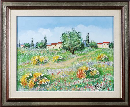 SOFFICI PIERPAOLO Senza titolo. Olio su cartone telato. Cm 70,00 x 50,00....