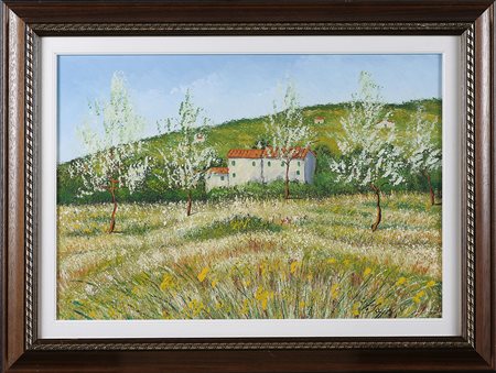 SOFFICI PIERPAOLO Senza titolo. Olio su cartone telato. Cm 65,00 x 45,00....