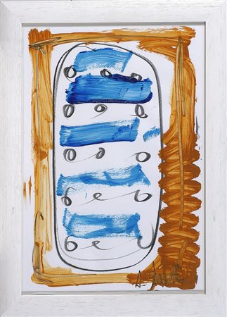 IEVOLELLA ANTONIO (n. 1952) Senza titolo. Tecnica mista su carta. Cm 33,00 x...