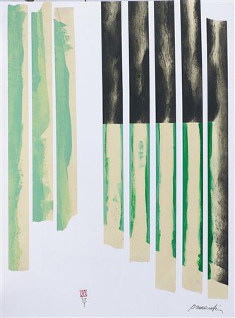 PIEMONTI LORENZO (n. 1935) Senza titolo. 1987. Tecnica mista su carta. Cm...