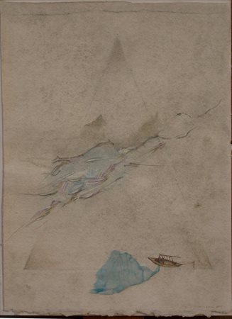 CAMPANI LUCIA Senza titolo. 1980. Tecnica mista su carta. Cm 25,00 x 34,00.