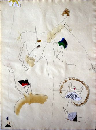 NOVALI RINALDO (n. 1952) Senza titolo. 1982. Tecnica mista su carta. Cm 57,00...