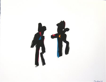 RENAUD ULYSSE (n. 1948) Senza titolo. 1986. acrilico su carta. Cm 65,00 x 50,00.