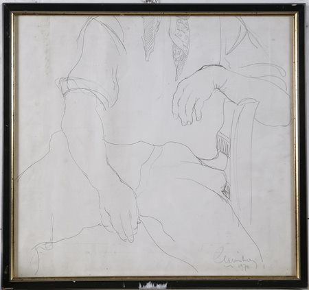 MUSITELLI GIULIO VITO (1901 - 1990) Senza titolo. Biro su carta. Cm 59,00 x...