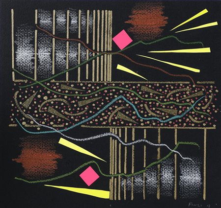 FINZI ENNIO (n. 1931) Senza titolo. 2013. Tecnica mista e collage su...