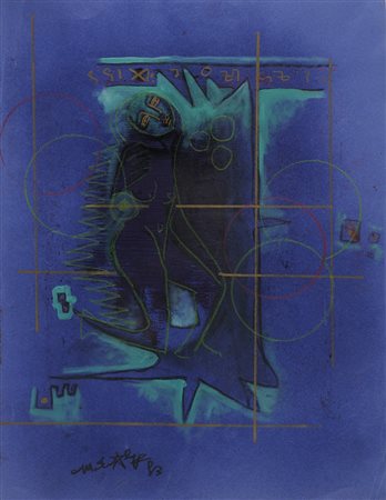 DELEGO MARTINO (n. 1956) La dea dell'amore. 1983. Tecnica mista su...