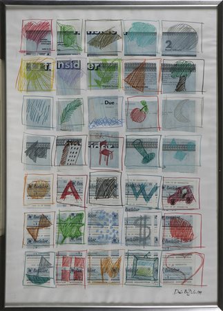 BOZZOLO DARIO Senza titolo. 1999. Tecnica mista su carta. Cm 48,00 x 68,00....