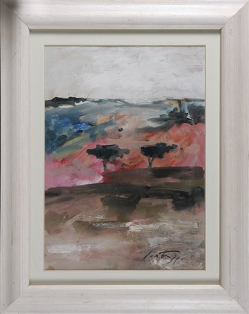 SCATIZZI SERGIO (1918 - 2009) Senza titolo. Olio su cartone. Cm 35,00 x...